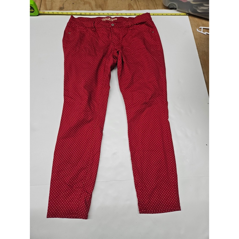 Old Navy Rockstar Red Polka Dot Skinny Pants Womens Size 16 Regular Mid Rise